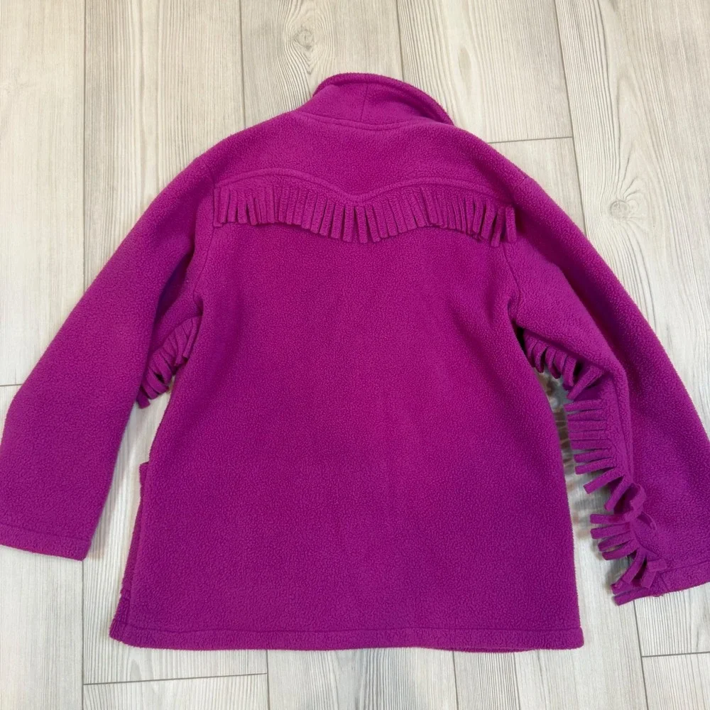 Disney Store Polartec Pocahontas Fleece Jacket Magenta Purple Fringe Kids